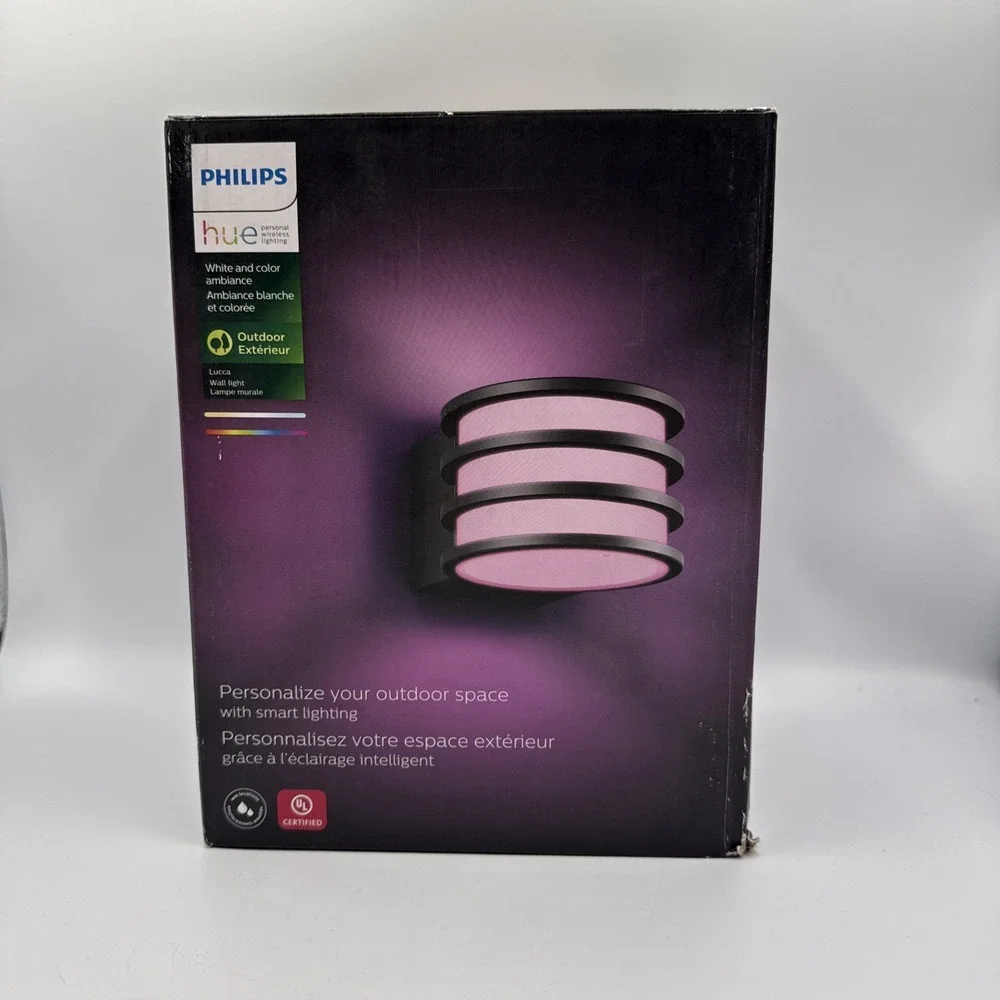Philips - Hue White and Color Ambiance Lucca Wall Light - Black